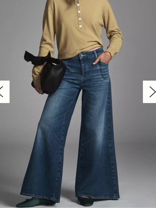 Pilcro Denim - Pilcro High Rise Super Wide Leg Blue Jeans
